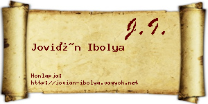 Jovián Ibolya névjegykártya